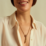 Fang V Leather Necklace