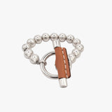 Pulsera chaîne Boules Cuir