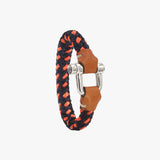 Pulsera Grillete Cordón Trenzado Bicolor