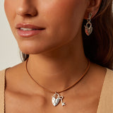 collier Cœur Cadenas Cuir