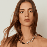 Collar Cadena Mosquetón Bicolor