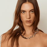 Collar Cadena Mosquetón Bicolor