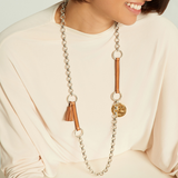Collar largo cadena Moneda Gladiador Borla