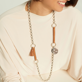 Collar largo cadena Moneda Gladiador Borla