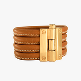 Pulseira de Dobradiça em Couro