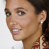 Foto de Detalle de Pendiente en baño de Plata con modelo  de CXC