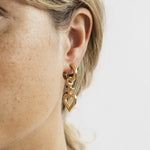 Cross Heart Hoop Earrings