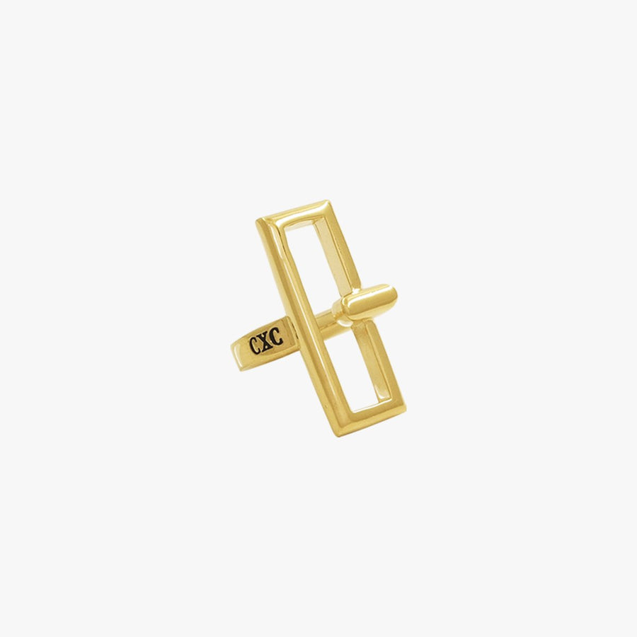 Foto de Detalle de Anillo en baño de Oro de CXC